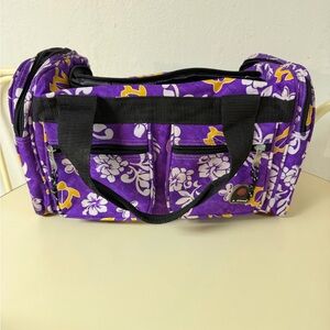 Rockland Purple/Yellow Hawaiian print 19" Travel Tote/Duffel Bag